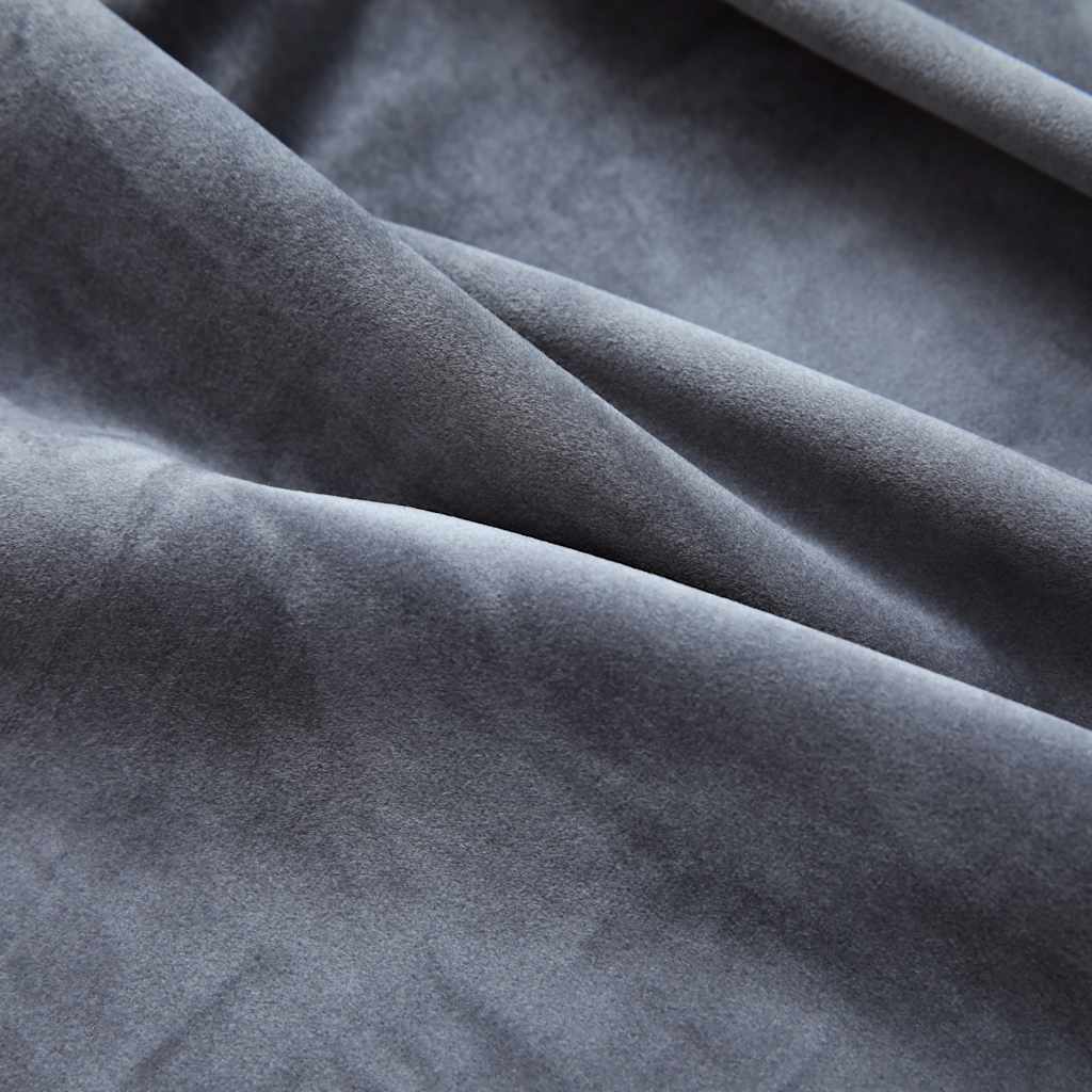 vidaXL Rideau occultant avec œillets en métal Velours Anthracite 290 x 245 cm