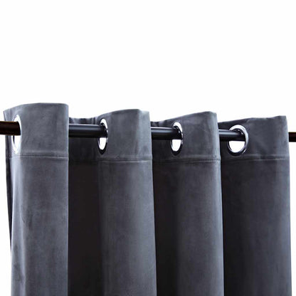 vidaXL Rideau occultant avec œillets en métal Velours Anthracite 290 x 245 cm