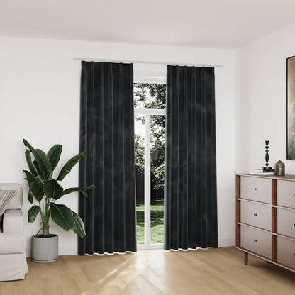 vidaXL Rideaux occultants avec crochets 2 pcs Velours anthracite 140x225 cm
