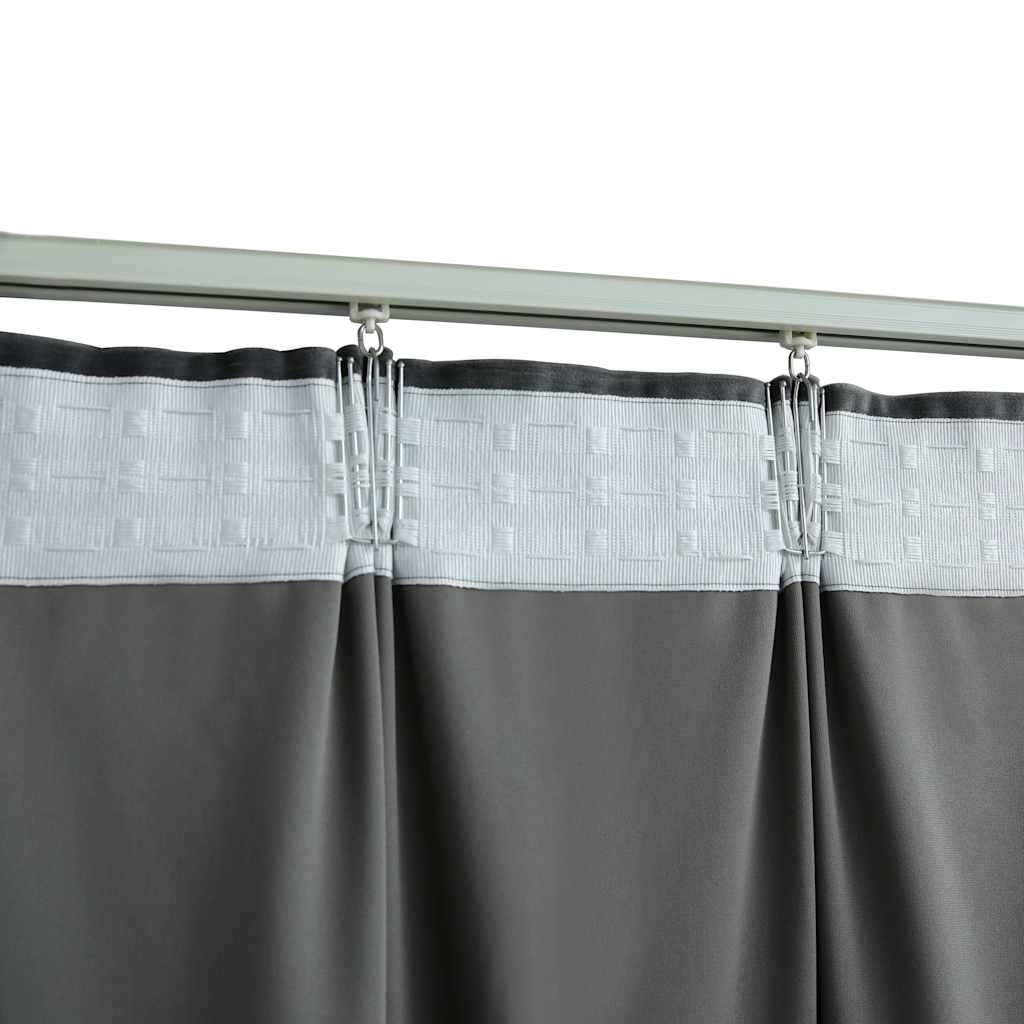 vidaXL Rideaux occultants avec crochets 2 pcs Velours Anthracite 140x245 cm
