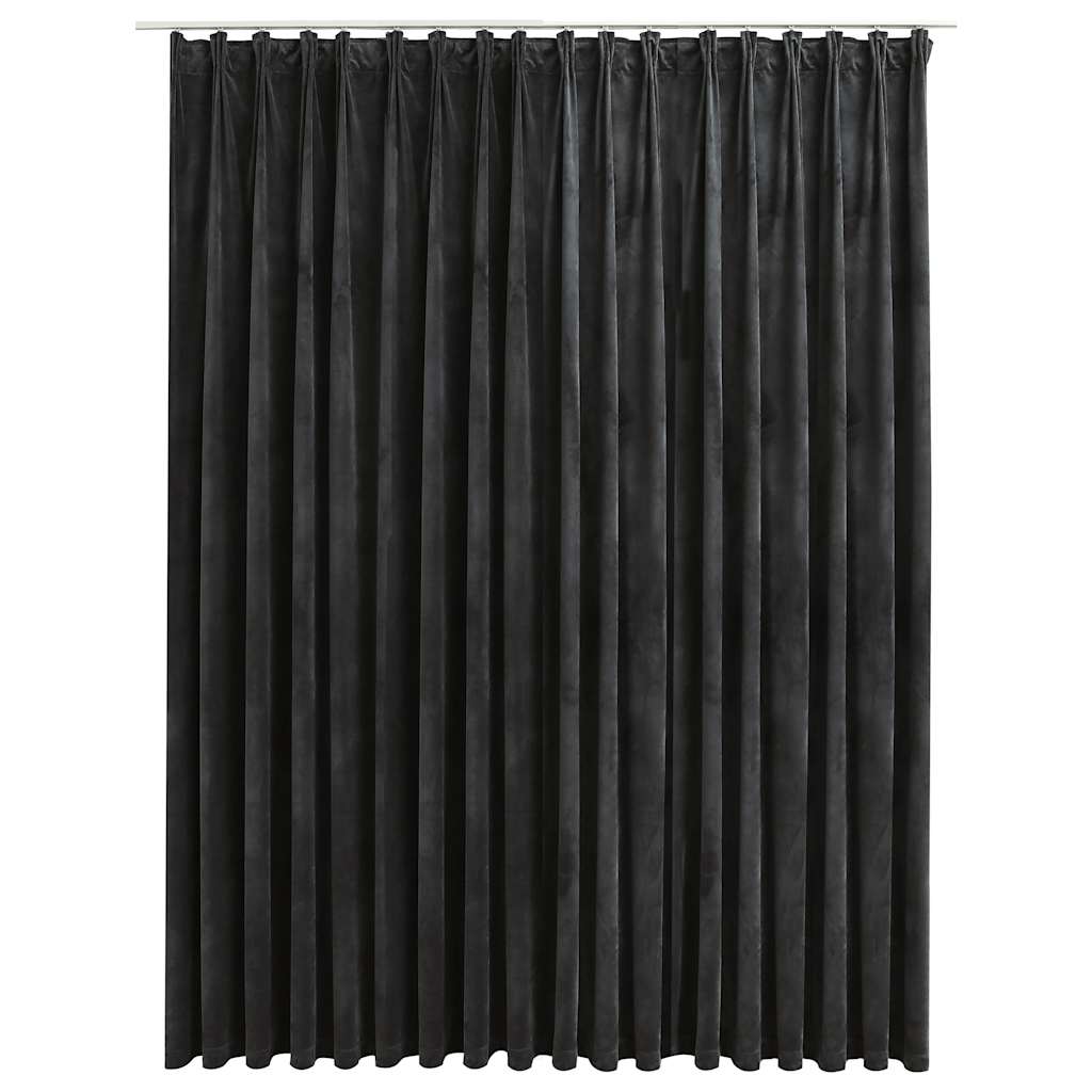 vidaXL Rideau occultant avec crochets Velours Anthracite 290 x 245 cm