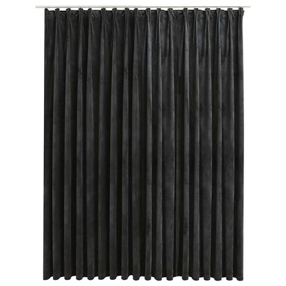 vidaXL Rideau occultant avec crochets Velours Anthracite 290 x 245 cm