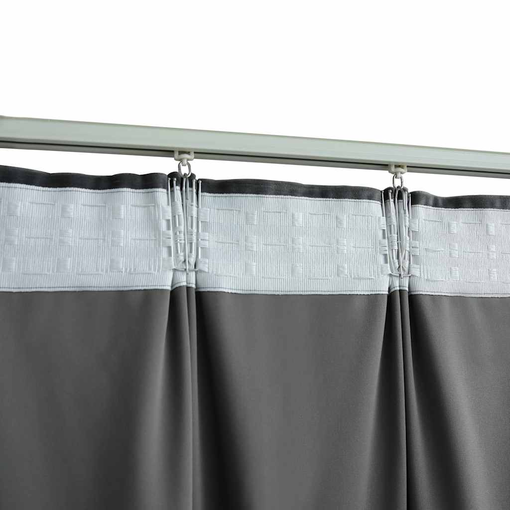 vidaXL Rideau occultant avec crochets Velours Anthracite 290 x 245 cm