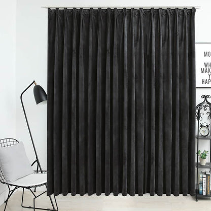 vidaXL Rideau occultant avec crochets Velours Anthracite 290 x 245 cm