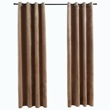 vidaXL Rideaux occultants à œillets 2 pcs Velours Beige 140x225 cm