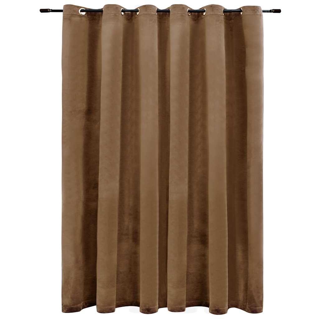vidaXL Verdunkelungsvorhang mit Metallösen Samt Beige 290 x 245 cm
