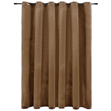vidaXL Rideau occultant à œillets velours beige 290 x 245 cm