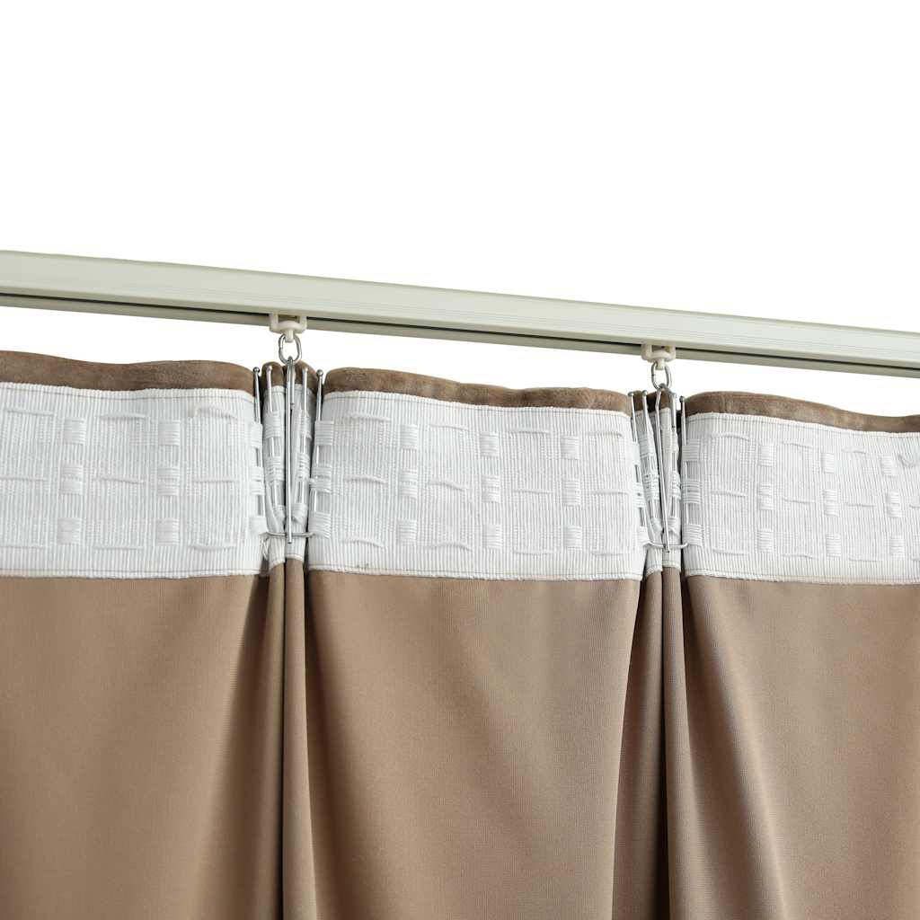 vidaXL Rideaux occultants à crochets 2 pcs Velours Beige 140x225 cm