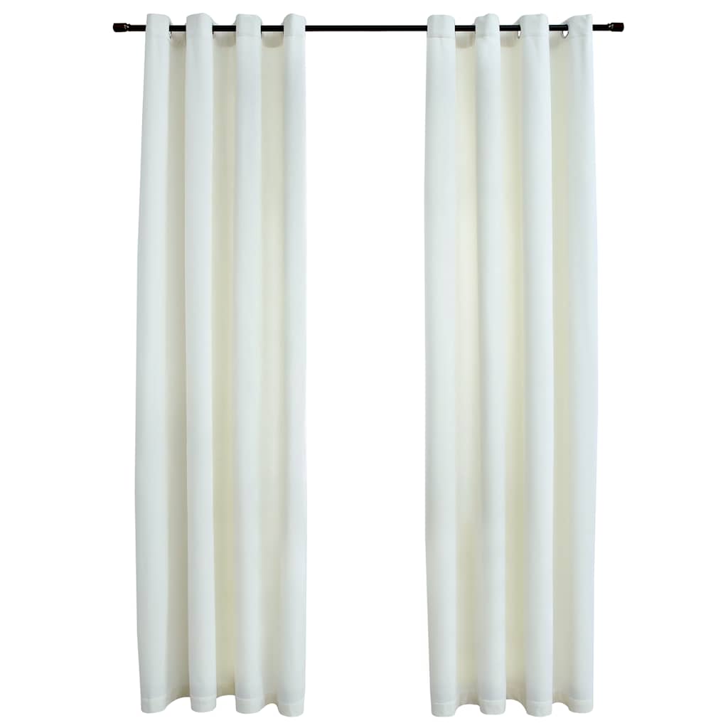 vidaXL Rideaux occultants à œillets 2 pcs Velours Crème 140x175 cm