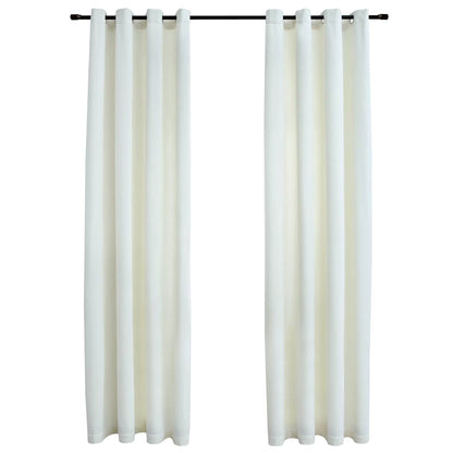 vidaXL Rideaux occultants à œillets 2 pcs Velours Crème 140x245 cm