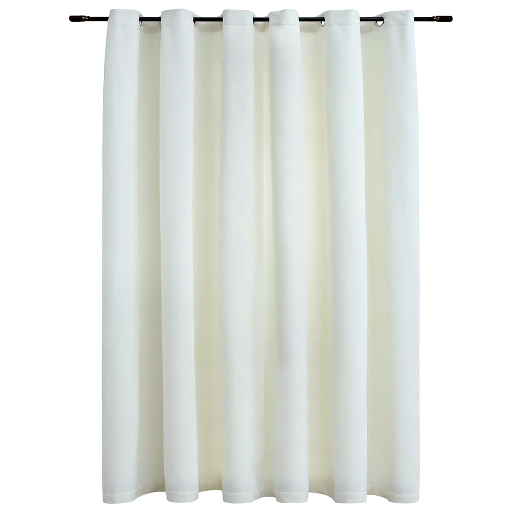 vidaXL Rideau occultant à œillets velours crème 290 x 245 cm
