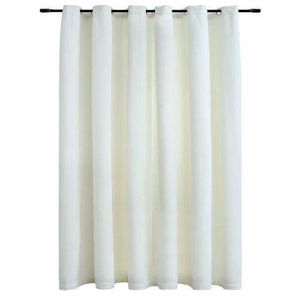 vidaXL Rideau occultant à œillets velours crème 290 x 245 cm