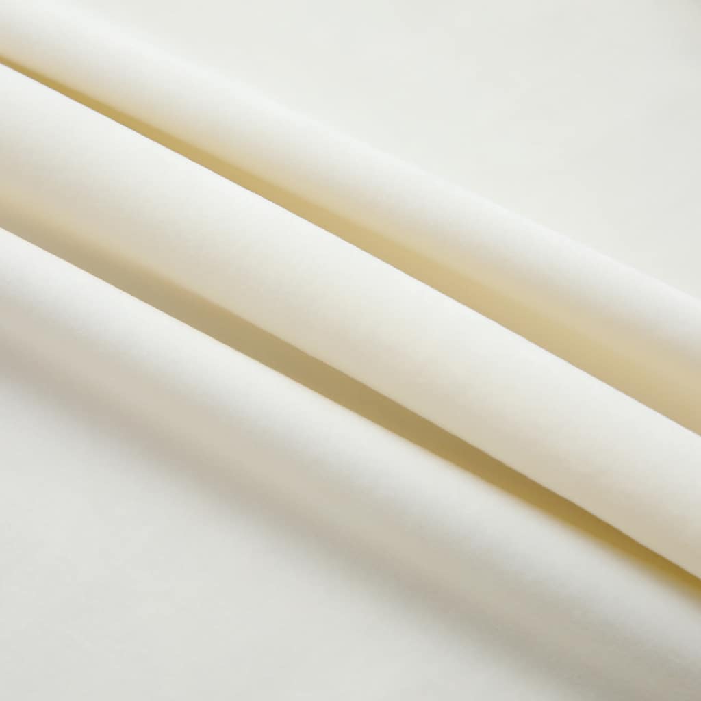 vidaXL Rideaux occultants avec crochets 2 pcs Velours Crème 140x175 cm