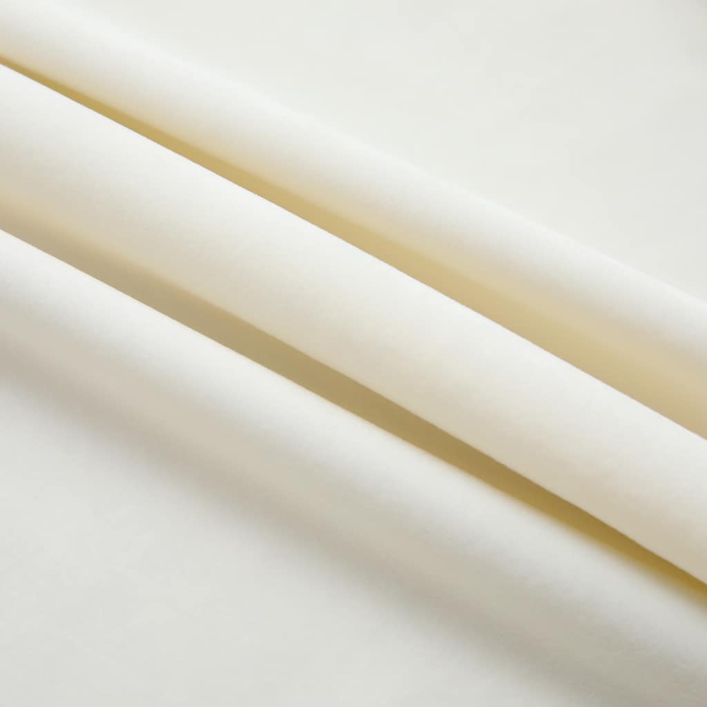vidaXL Rideaux occultants avec crochets 2 pcs Velours Crème 140x225cm