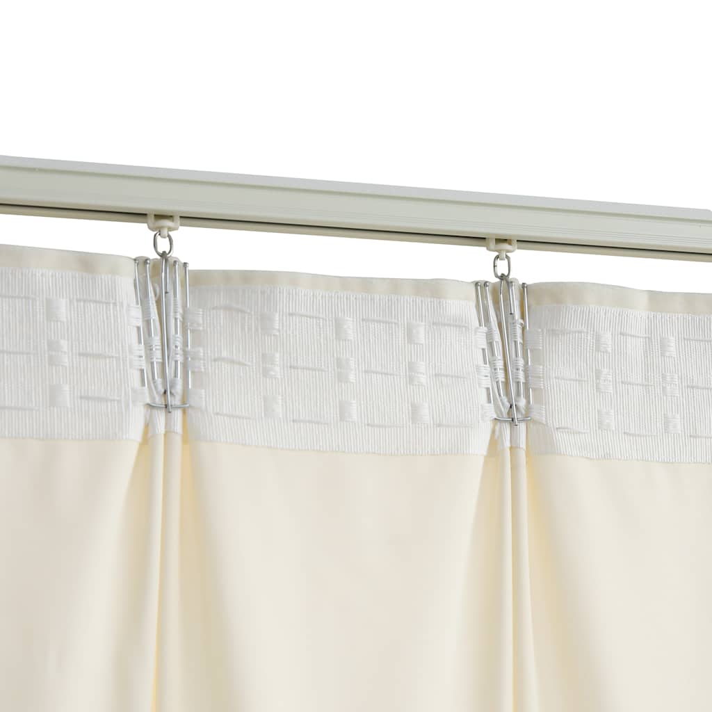 vidaXL Rideaux occultants avec crochets 2 pcs Velours Crème 140x225cm