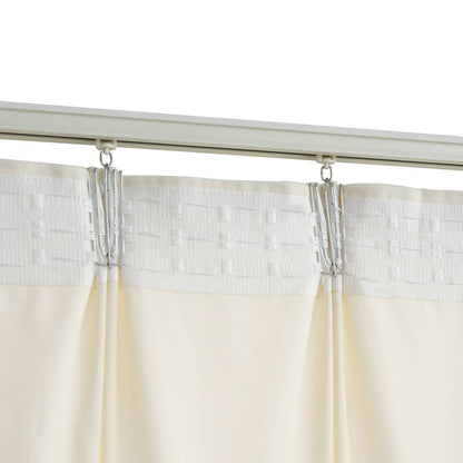 vidaXL Rideaux occultants avec crochets 2 pcs Velours Crème 140x225cm