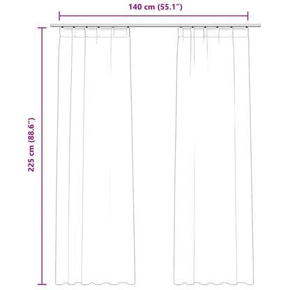 vidaXL Rideaux occultants avec crochets 2 pcs Velours Crème 140x225cm
