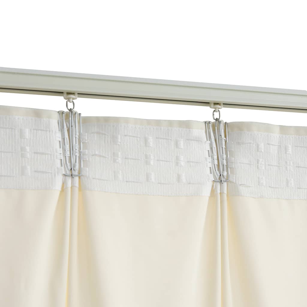 vidaXL Rideau occultant avec crochets Velours Crème 290 x 245 cm