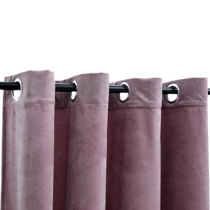 vidaXL Rideaux occultants à œillets 2 pcs Velours Rose antique 140x225cm