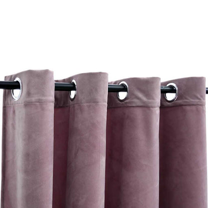 vidaXL Rideaux occultants à œillets 2 pcs Velours Vieux rose 140x245 cm
