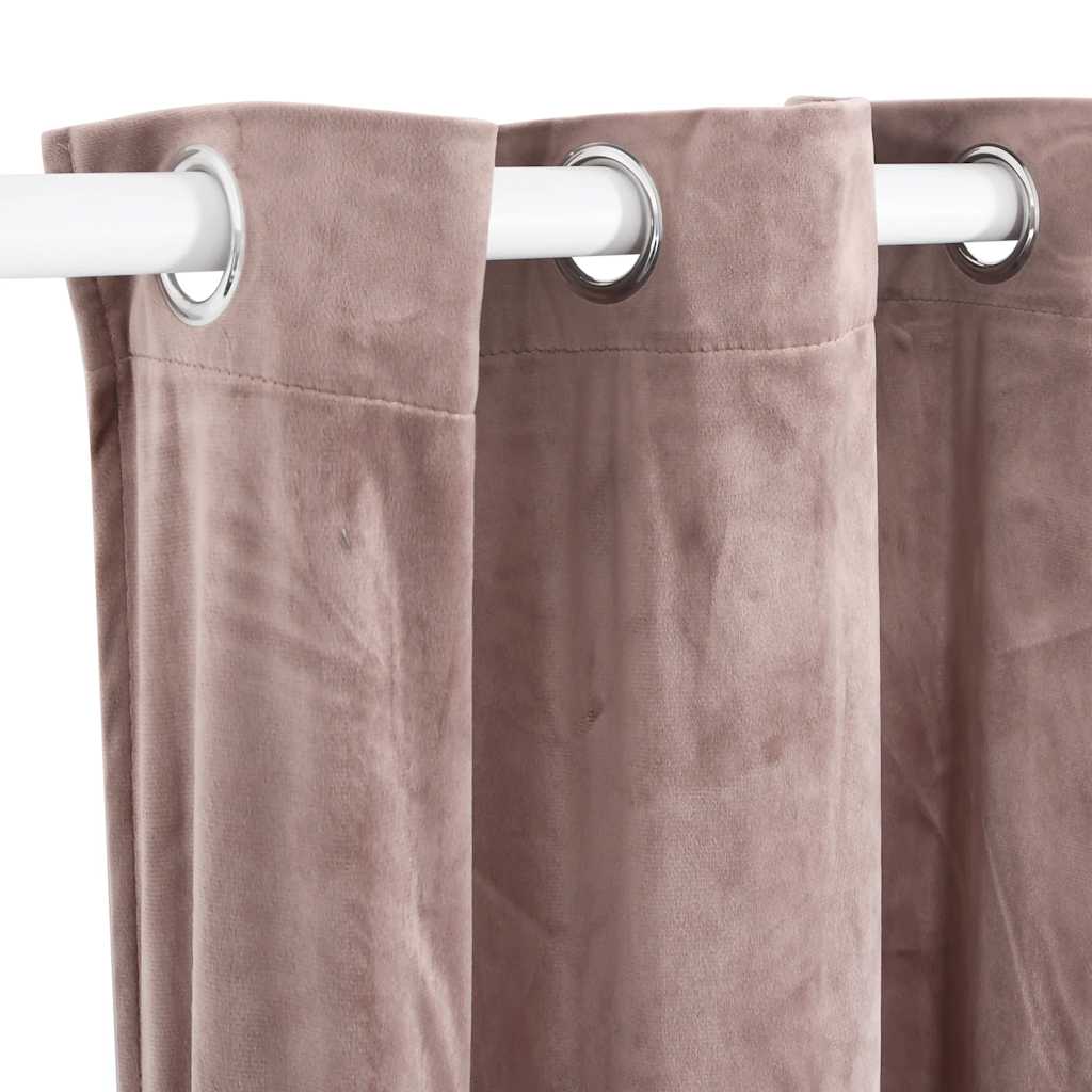 vidaXL Rideau occultant à œillets velours rose antique 290x245 cm