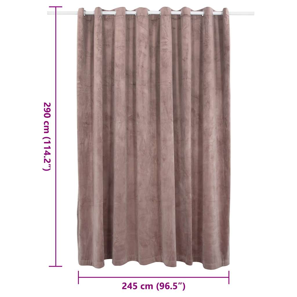 vidaXL Rideau occultant à œillets velours rose antique 290x245 cm