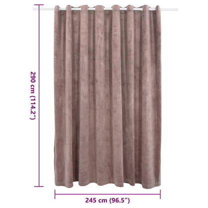 vidaXL Rideau occultant à œillets velours rose antique 290x245 cm