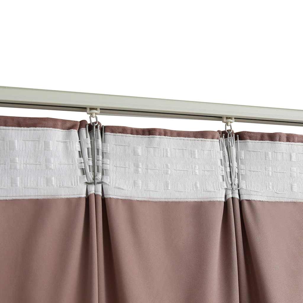 vidaXL Rideaux occultants à crochets 2 pcs Velours Vieux rose 140x175 cm
