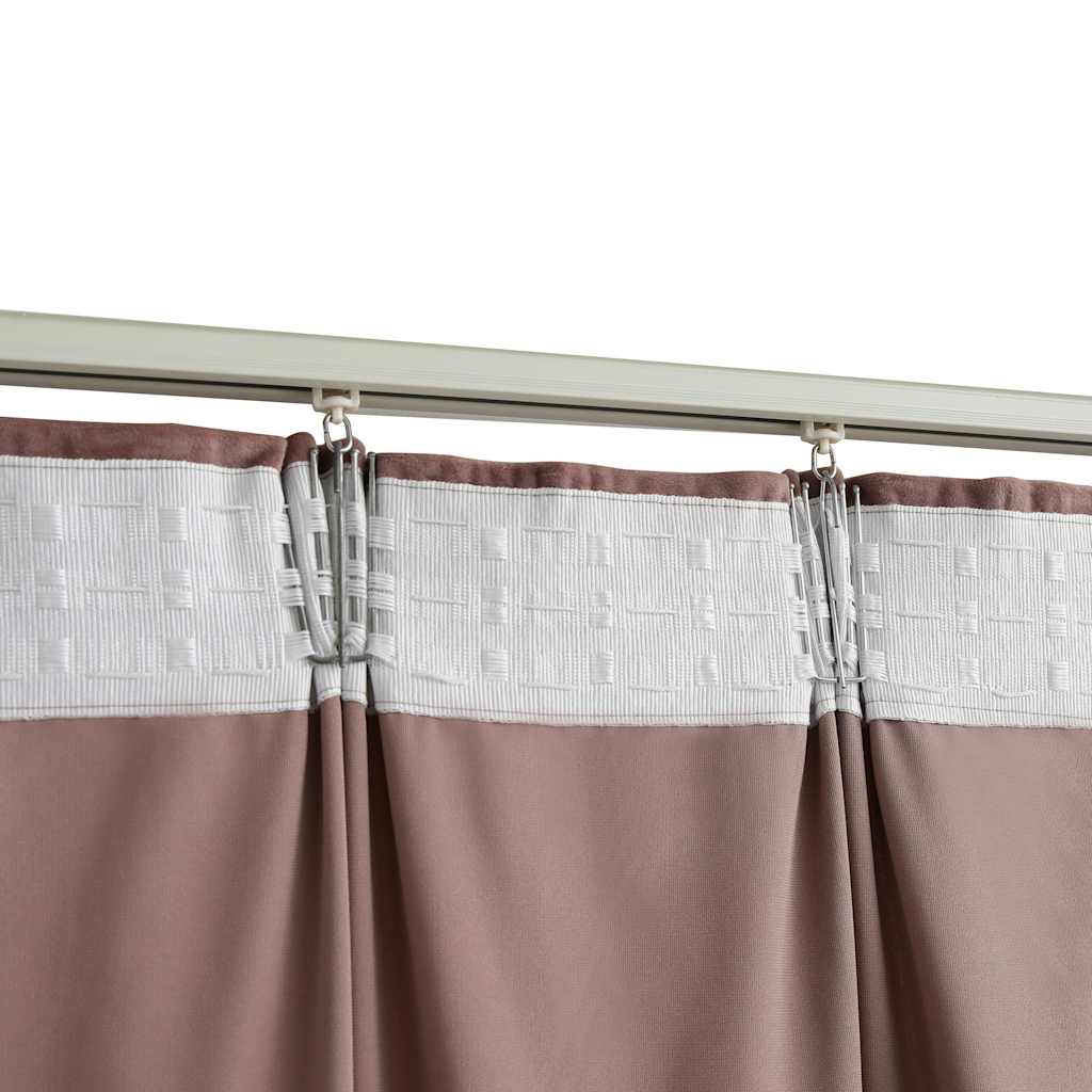 vidaXL Rideaux occultants à crochets 2 pcs Velours Vieux rose 140x225 cm