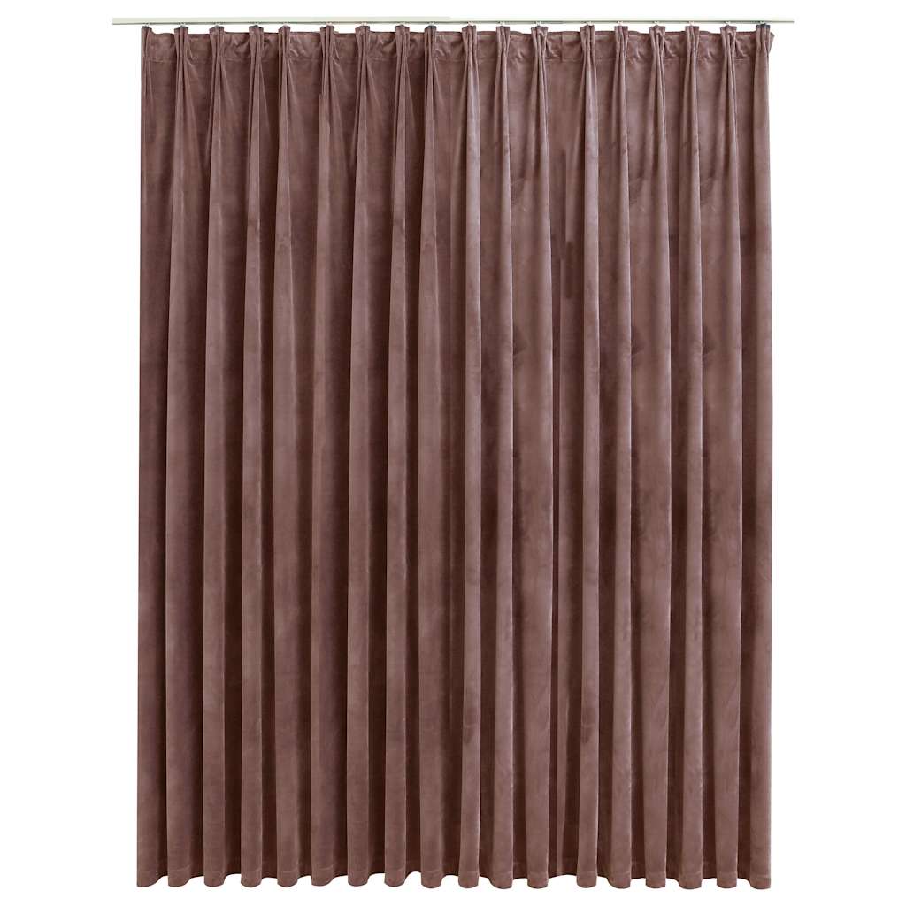 vidaXL Rideau occultant avec crochets Velours Rose antique 290 x 245 cm