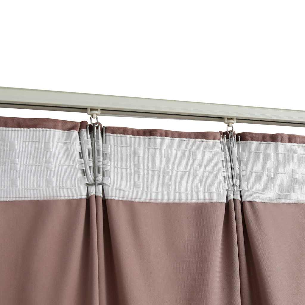 vidaXL Rideau occultant avec crochets Velours Rose antique 290 x 245 cm