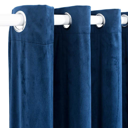 vidaXL Rideau occultant avec œillets métalliques Smat Bleu foncé 290x245 cm