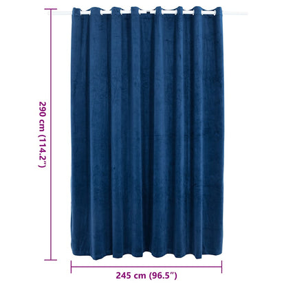 vidaXL Rideau occultant avec œillets métalliques Smat Bleu foncé 290x245 cm