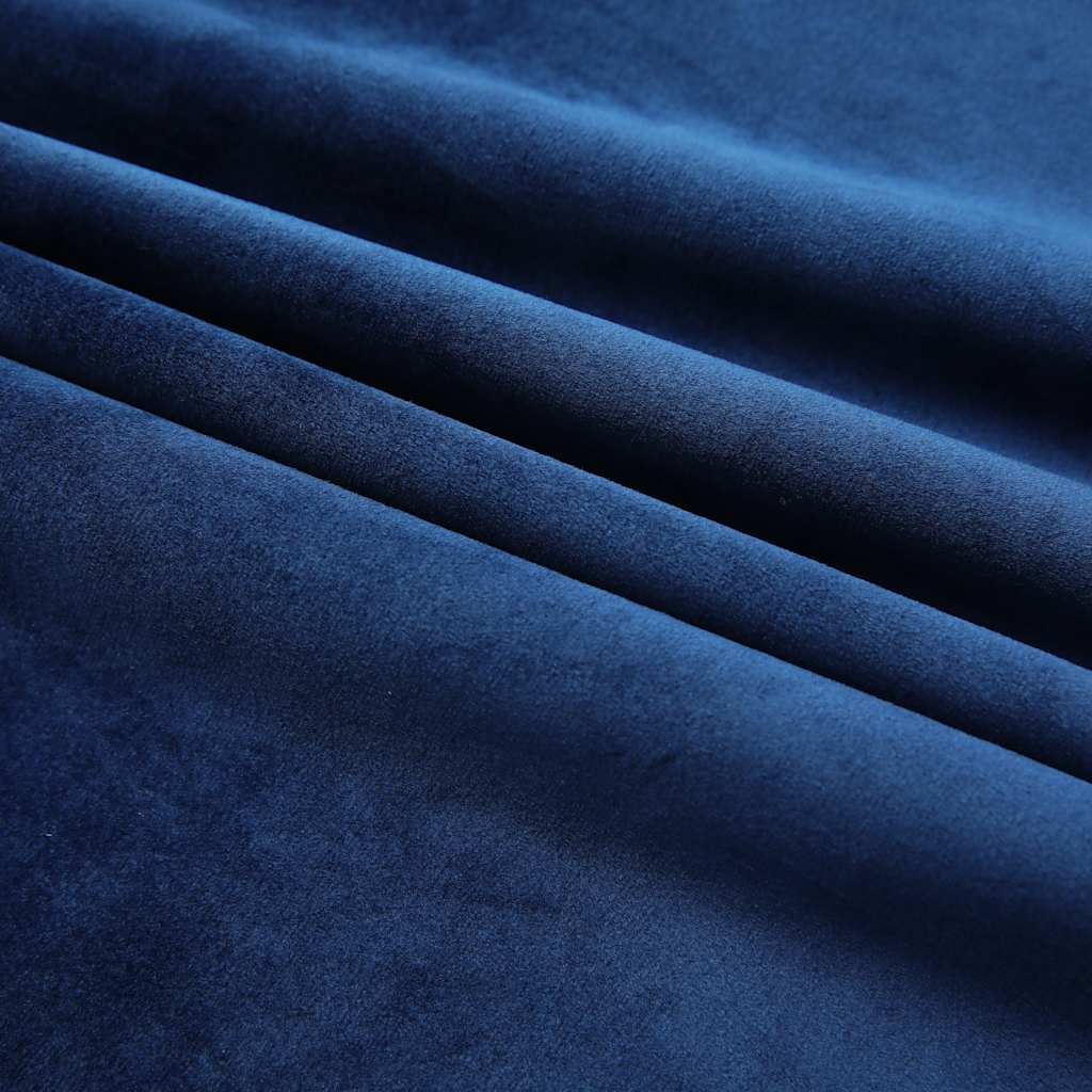 vidaXL Rideaux Occultants à Crochets 2 pcs Velours Bleu Foncé 140x175cm