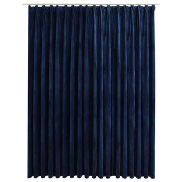 vidaXL Rideau occultant avec crochets Velours Bleu foncé 290 x 245 cm