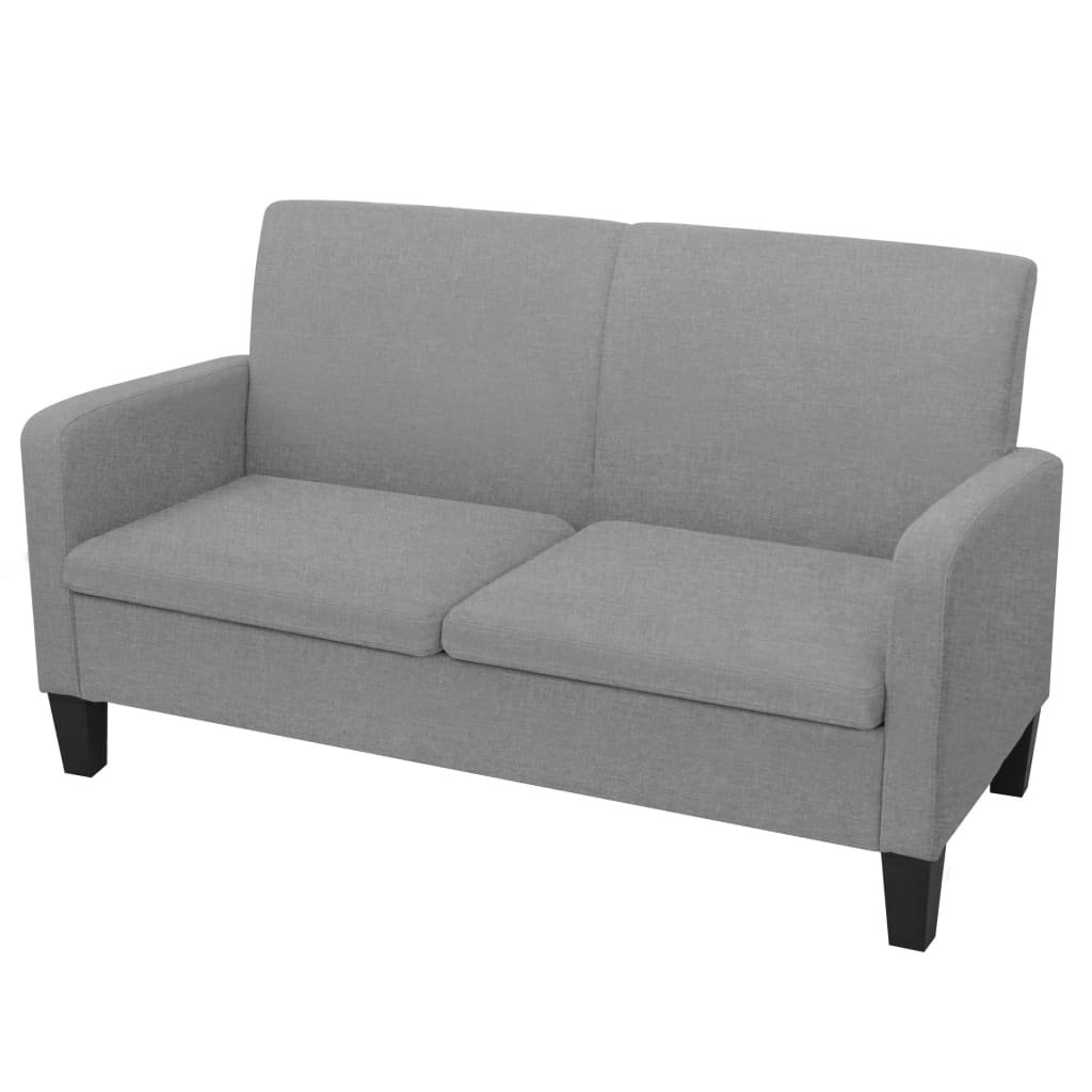 vidaXL 2-tlg. Sofagarnitur Stoff Hellgrau