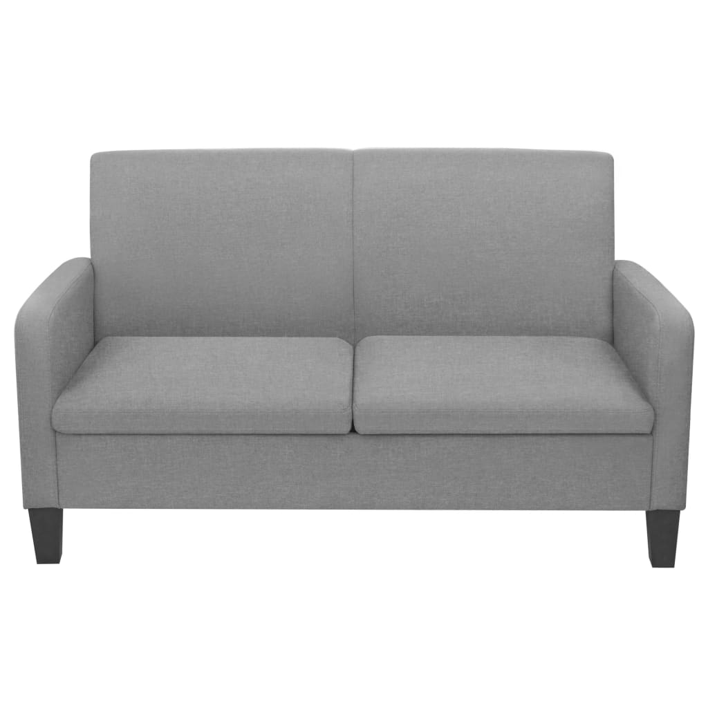 vidaXL 2-tlg. Sofagarnitur Stoff Hellgrau