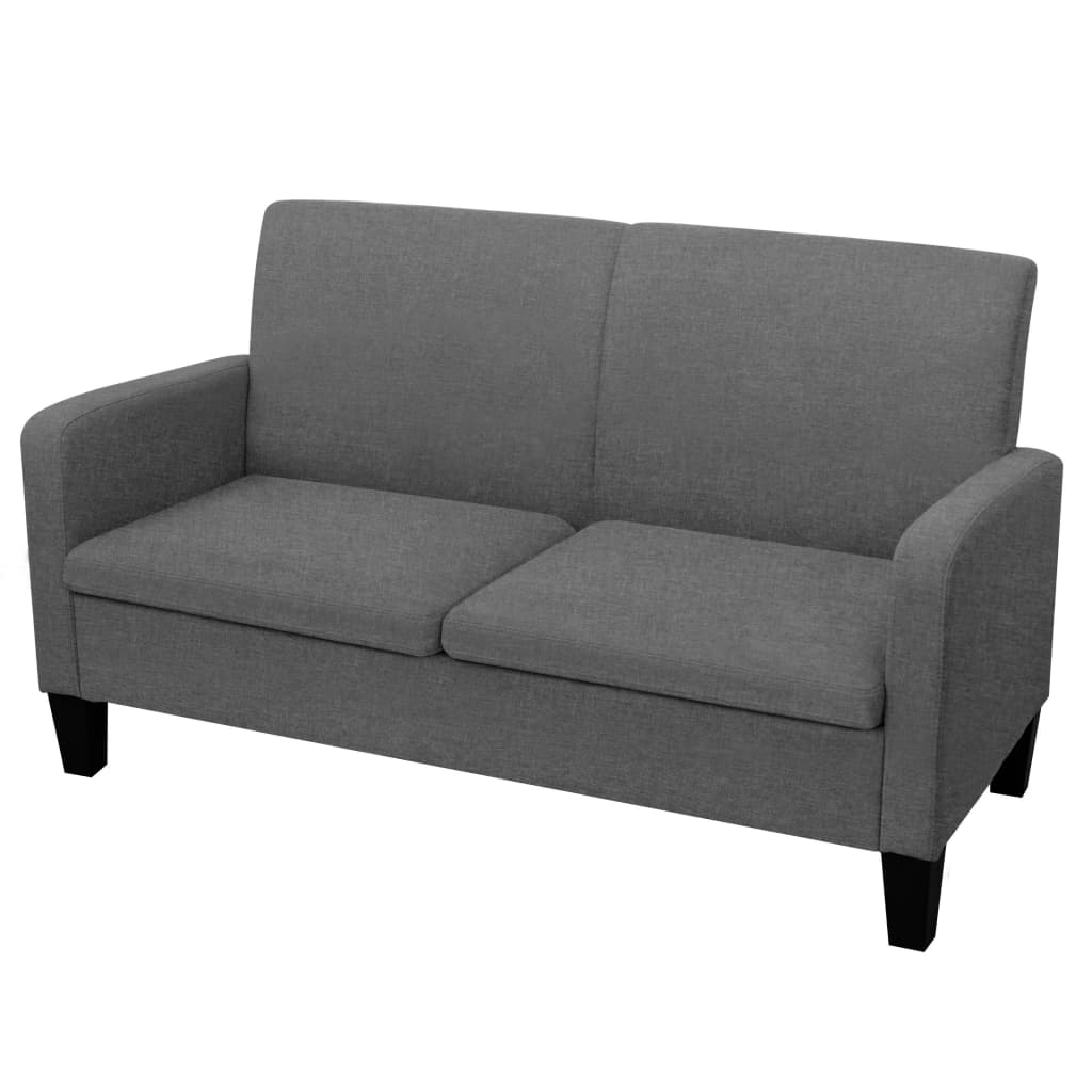 vidaXL 2-tlg. Sofagarnitur Stoff Dunkelgrau