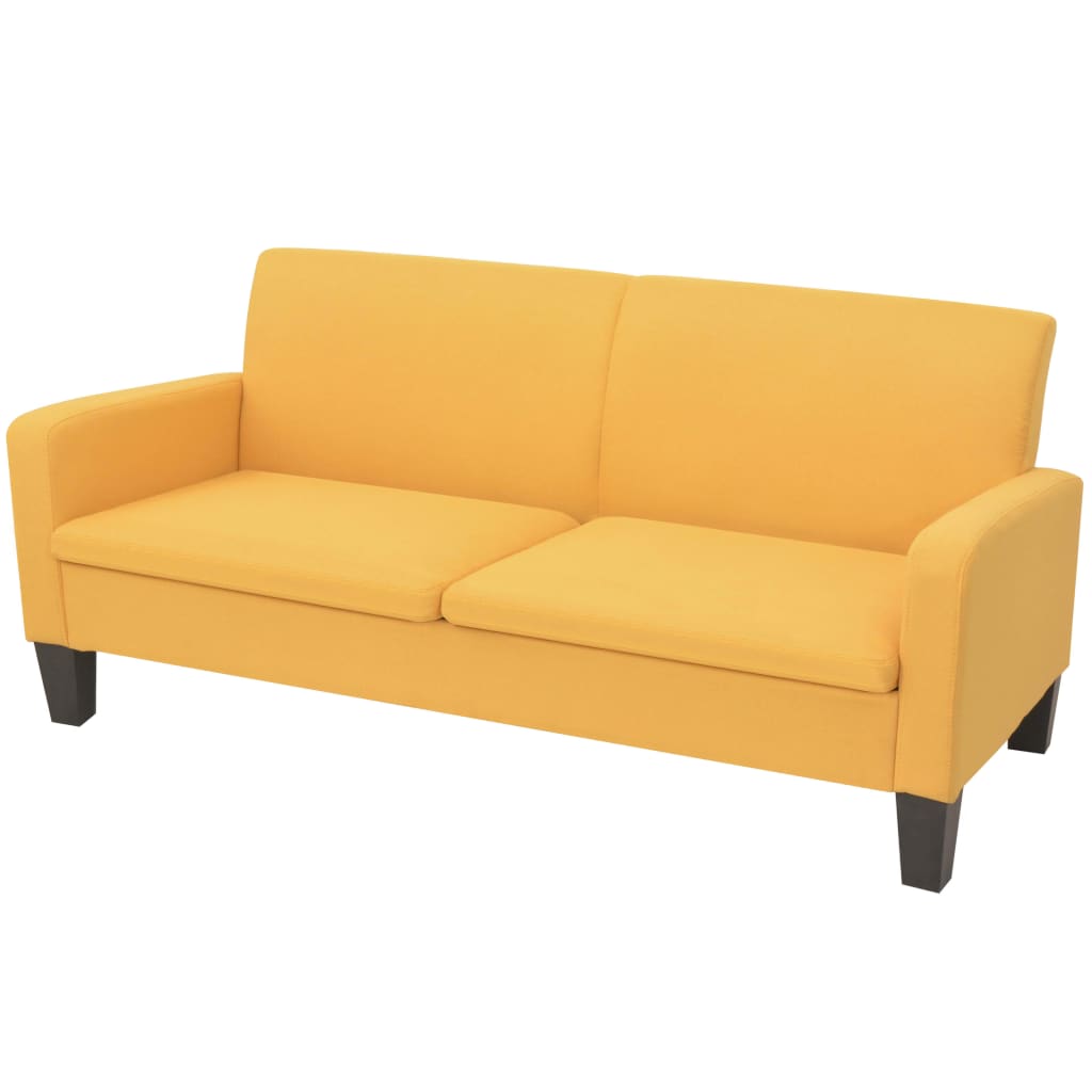 vidaXL 2-tlg. Sofagarnitur Stoff Gelb