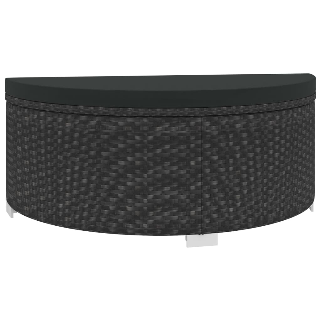 8-tlg. Garten-Lounge-Set mit Auflagen Poly Rattan Schwarz