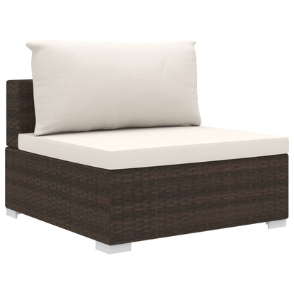 vidaXL 4-tlg. Garten-Lounge-Set mit Auflagen Poly Rattan Braun