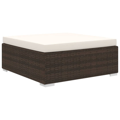 vidaXL 4-tlg. Garten-Lounge-Set mit Auflagen Poly Rattan Braun