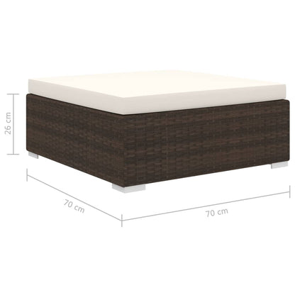 vidaXL 4-tlg. Garten-Lounge-Set mit Auflagen Poly Rattan Braun
