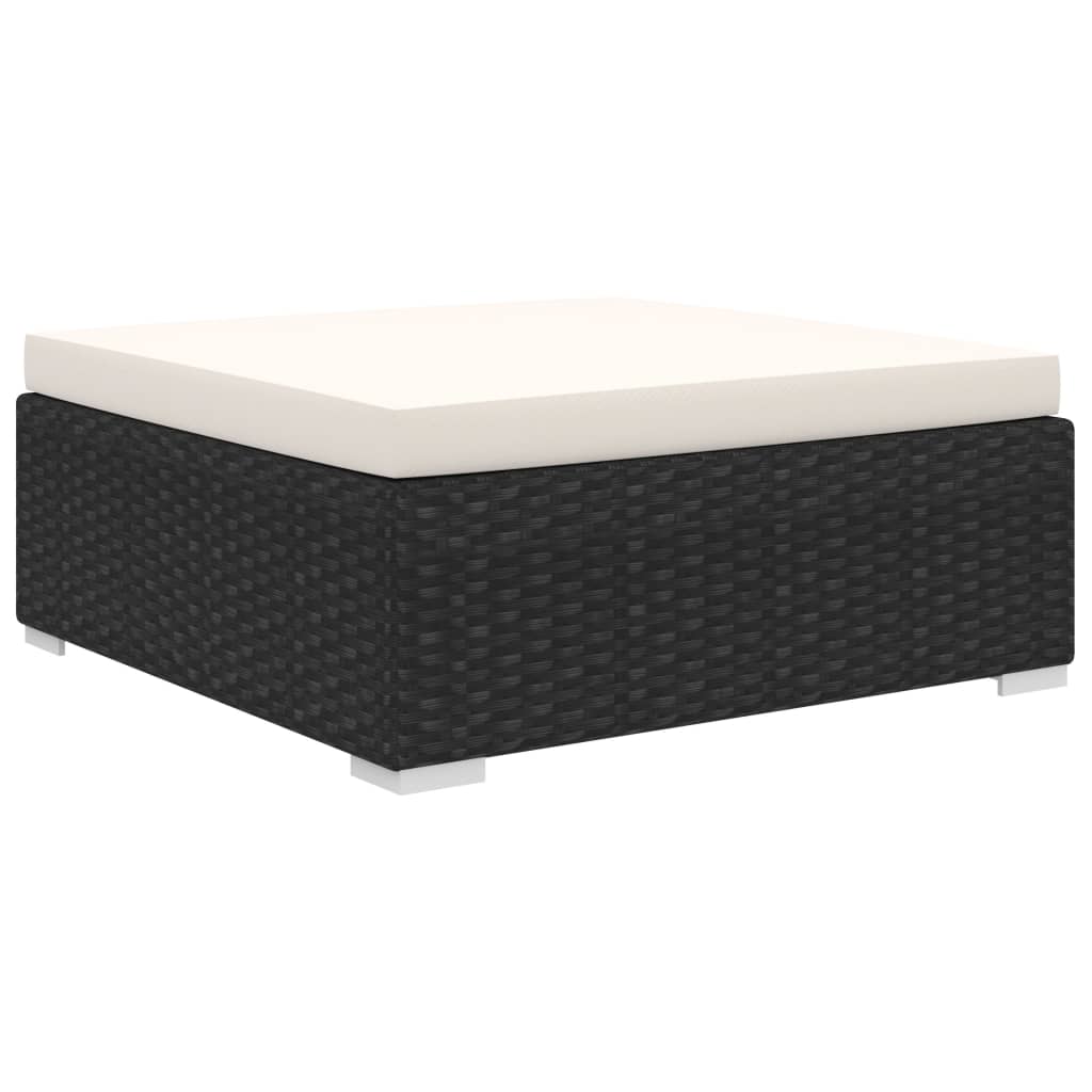 vidaXL 4-tlg. Garten-Lounge-Set mit Auflagen Poly Rattan Schwarz