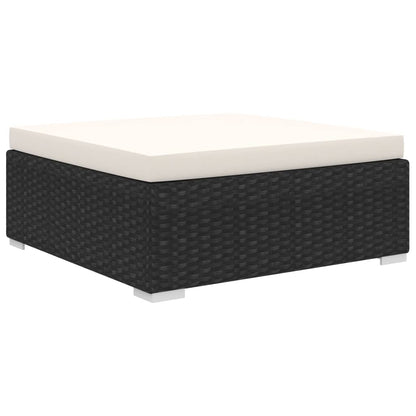 vidaXL 4-tlg. Garten-Lounge-Set mit Auflagen Poly Rattan Schwarz