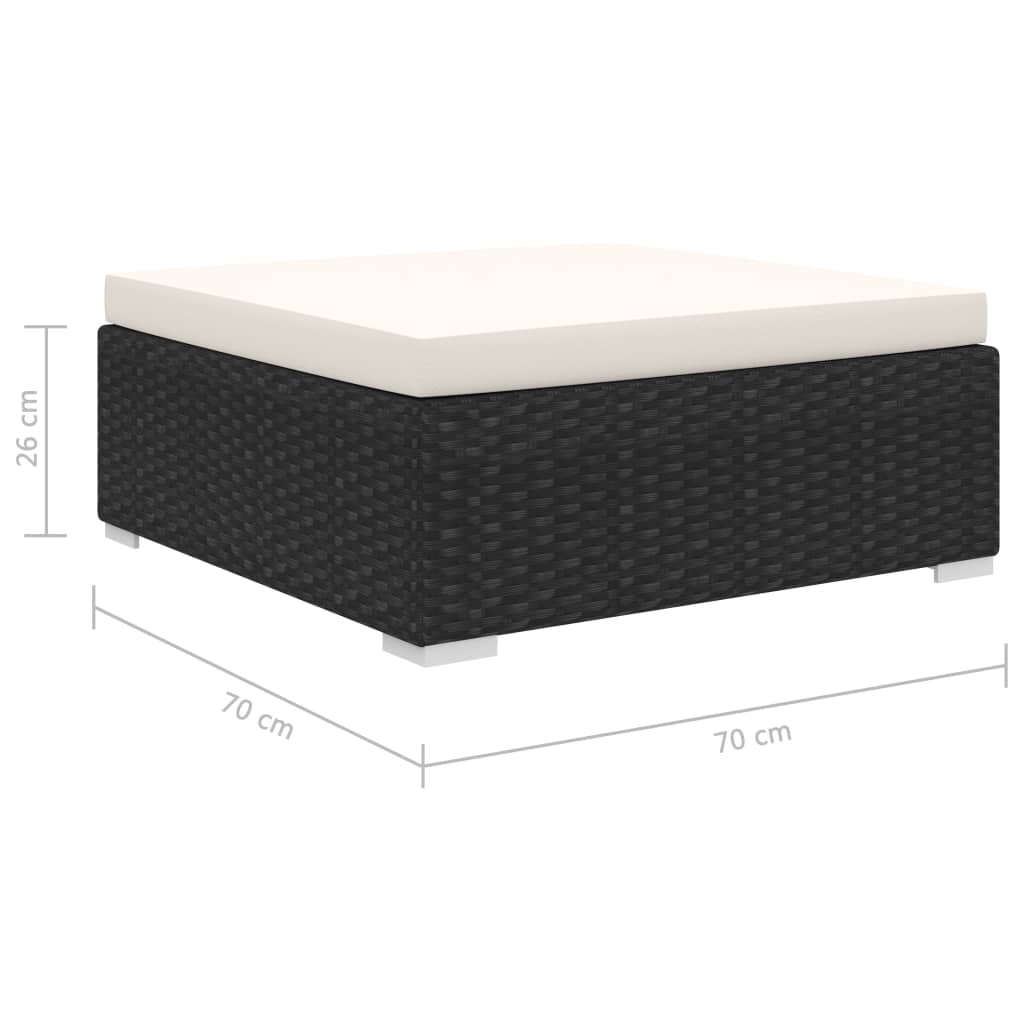 vidaXL 4-tlg. Garten-Lounge-Set mit Auflagen Poly Rattan Schwarz