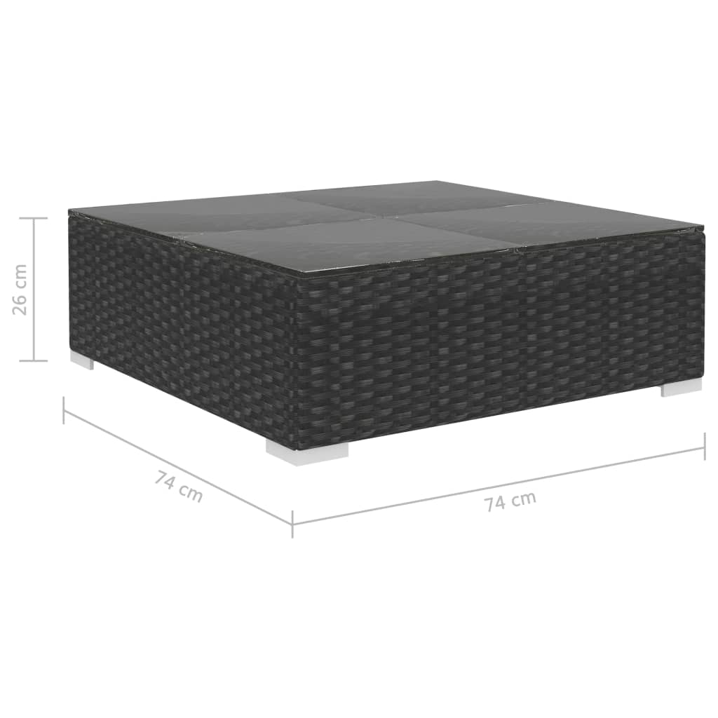 vidaXL 4-tlg. Garten-Lounge-Set mit Auflagen Poly Rattan Schwarz
