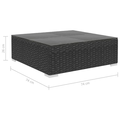 vidaXL 4-tlg. Garten-Lounge-Set mit Auflagen Poly Rattan Schwarz
