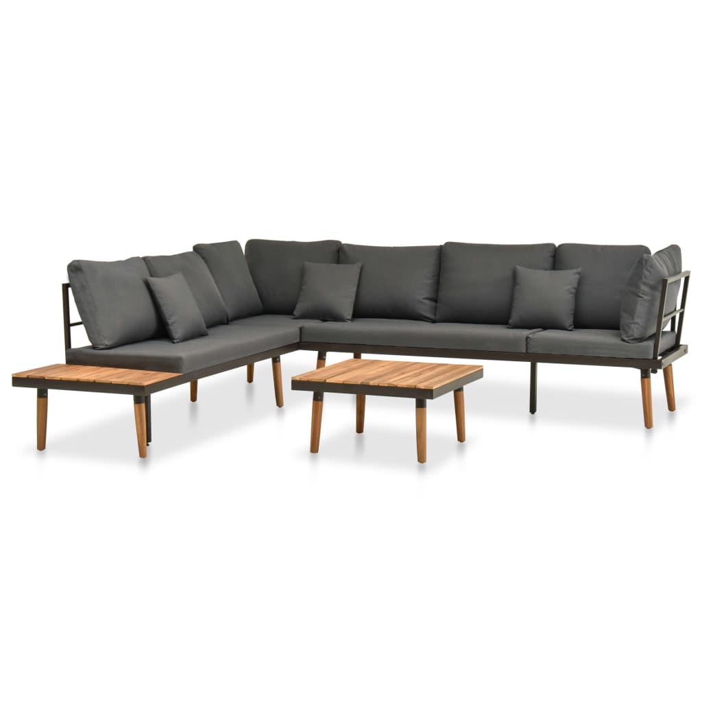 vidaXL Ensemble de salon de jardin 4 pcs avec coussins Bois d'acacia massif