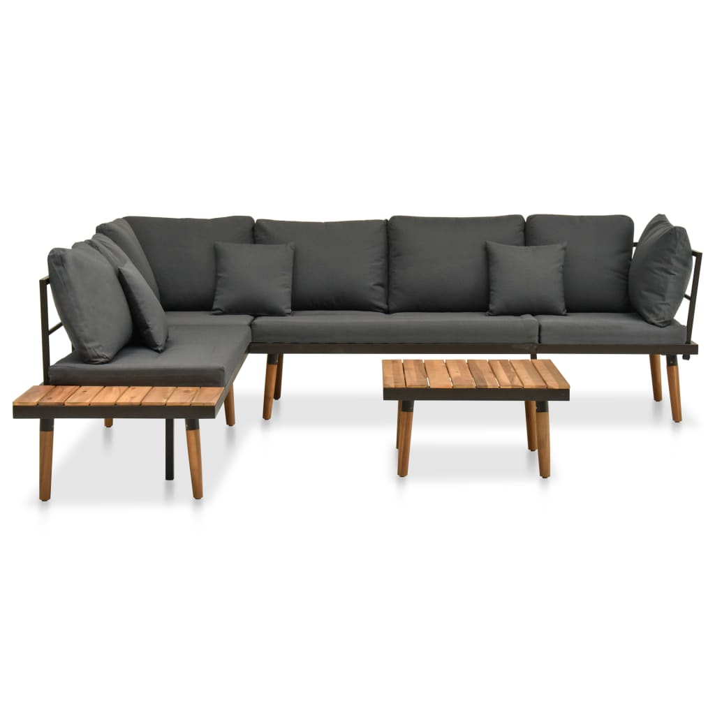 vidaXL Ensemble de salon de jardin 4 pcs avec coussins Bois d'acacia massif